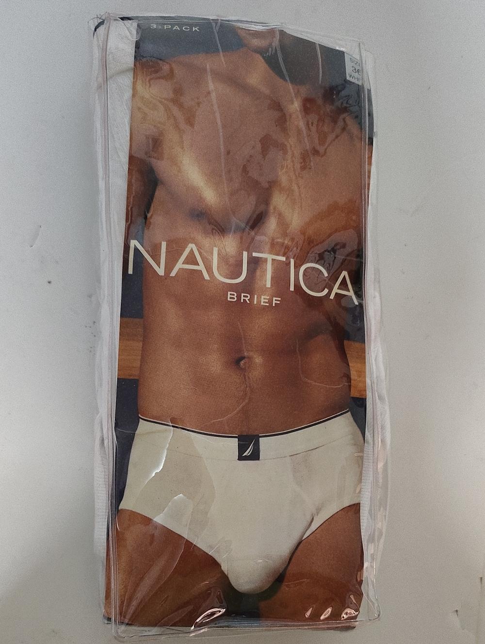 Vtg Nautica Men's White Briefs Classic Comfort - 3 Pack - Size 36